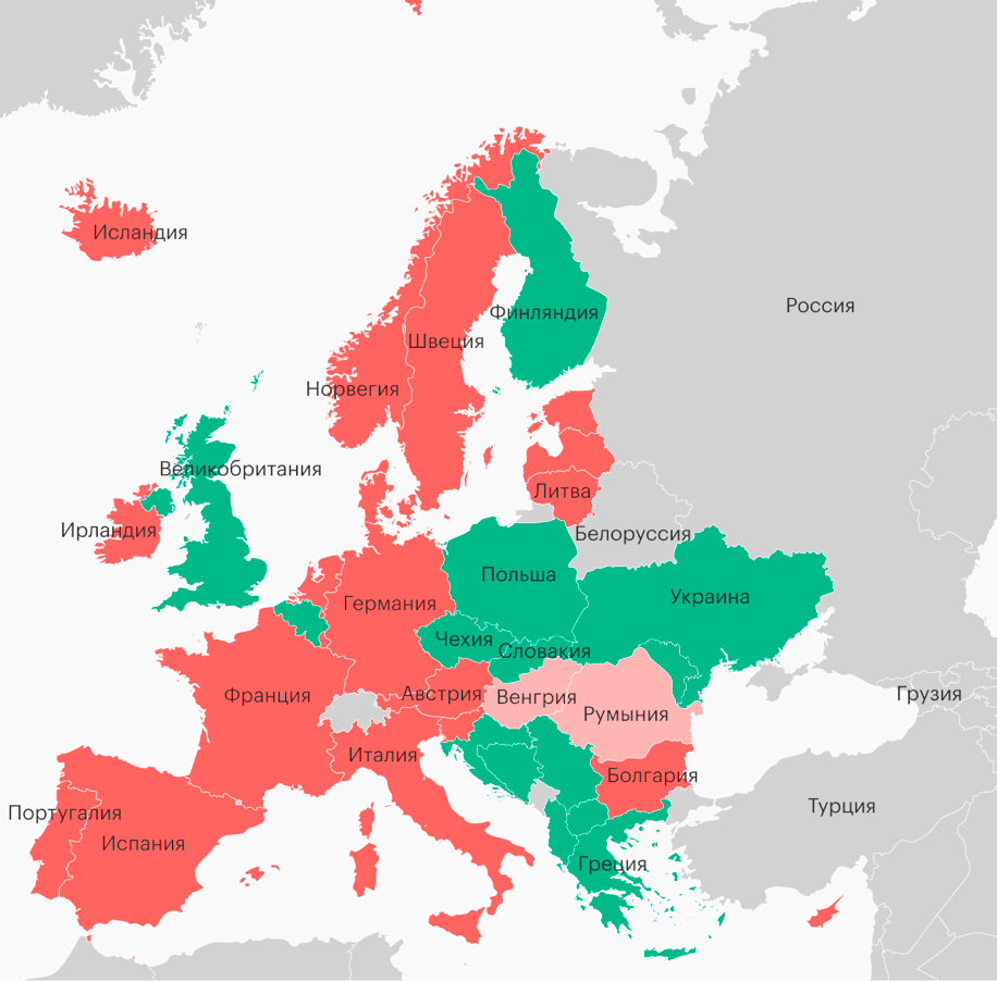 5 европейских областей. Мовременный МТСТ В Европе.