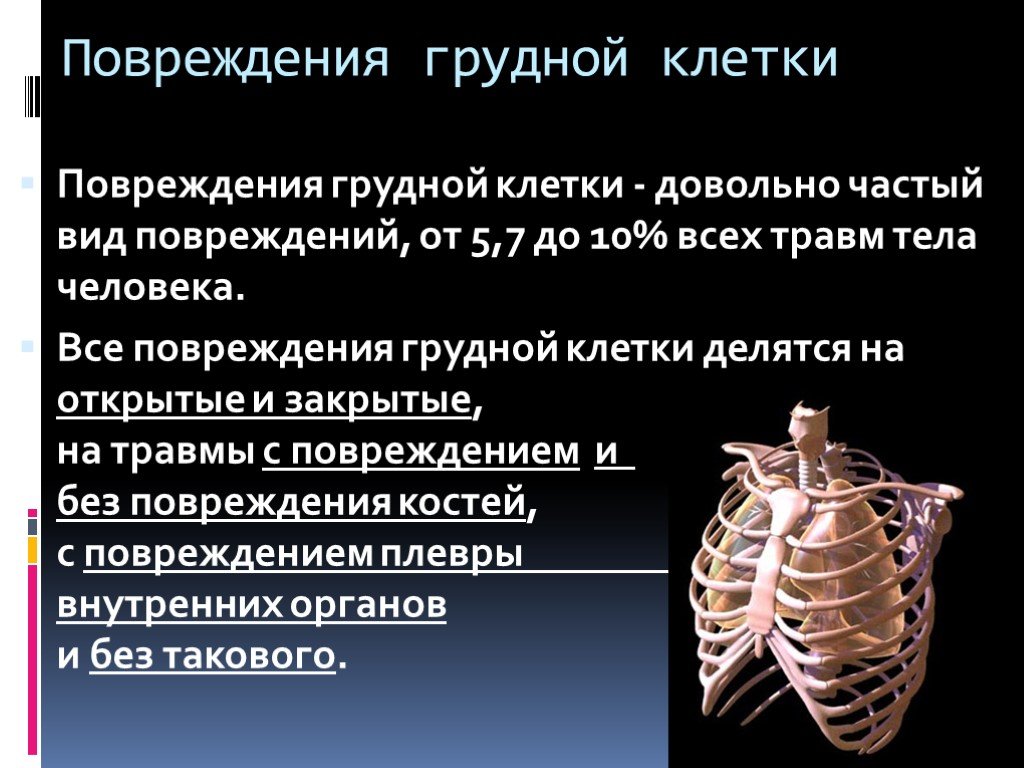 травмы повреждения грудной клетки